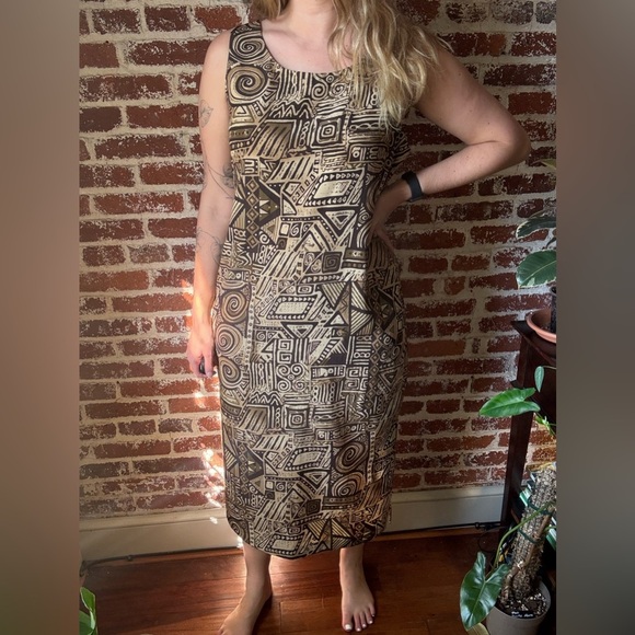 Danny & Nicole Dresses & Skirts - Vintage Danny & Nicole brown patterned tank top dress